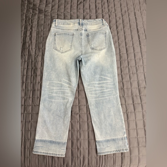Light Blue Cropped Flare Denim Jeans - Picture 2 of 4